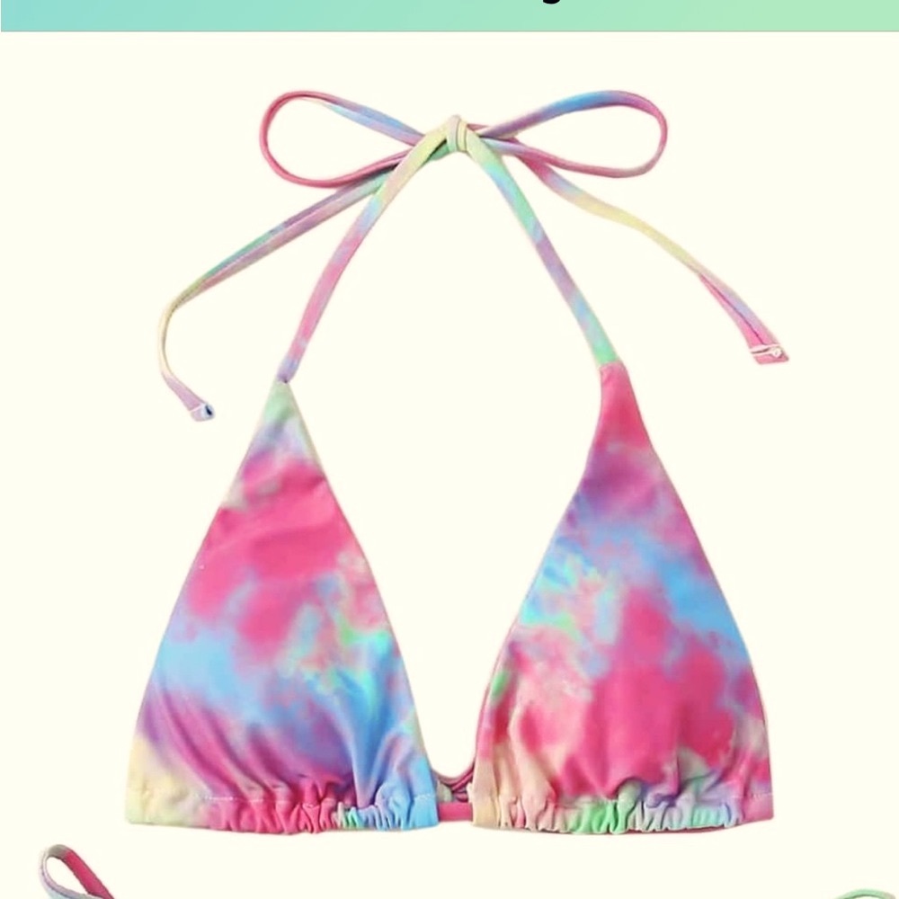 SHEIN tie dye triangle bikini top size large